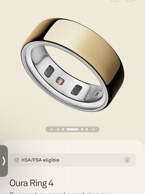 Oura Ring 4 Smart Ring by Oura — Gold Finish